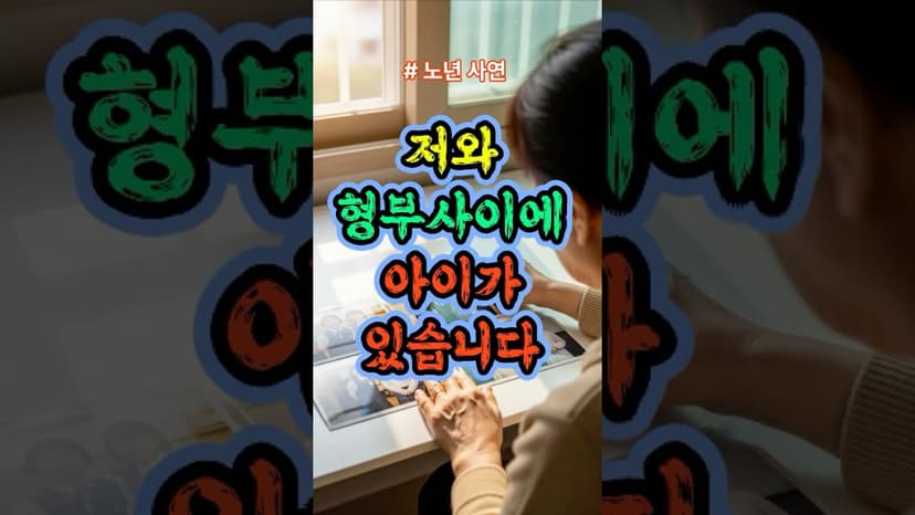 저와 형부 사이에 아이가 있습니다. #노년사연 #시니어사연 #노년지혜 #시니어채널 #노후사연 #오디오북